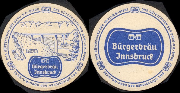 Bierdeckel von Bürgerbräu Innsbruck