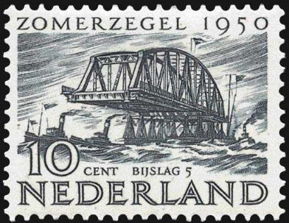 Einschwimmen eines Brückengliedes für die Eisenbahnbrücke über den Moerdijk