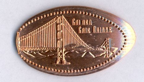 Gepresster Penny Golden Gate Bridge